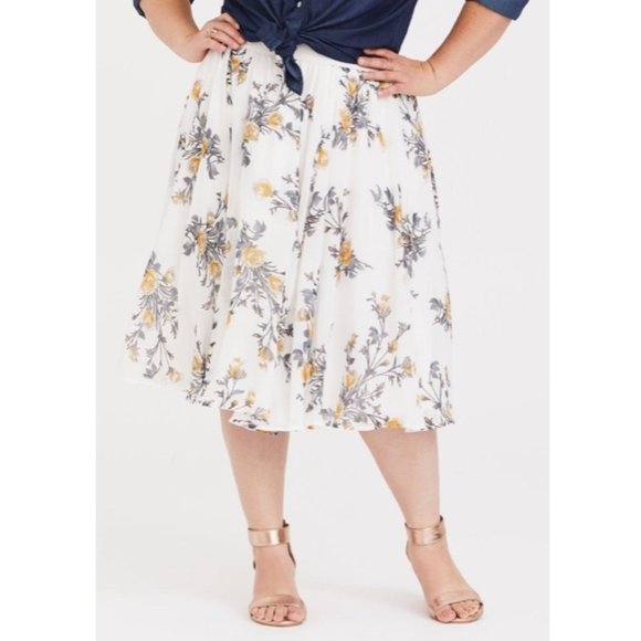 Torrid chiffon pull-on midi skirt sz 1X - Picture 11 of 11